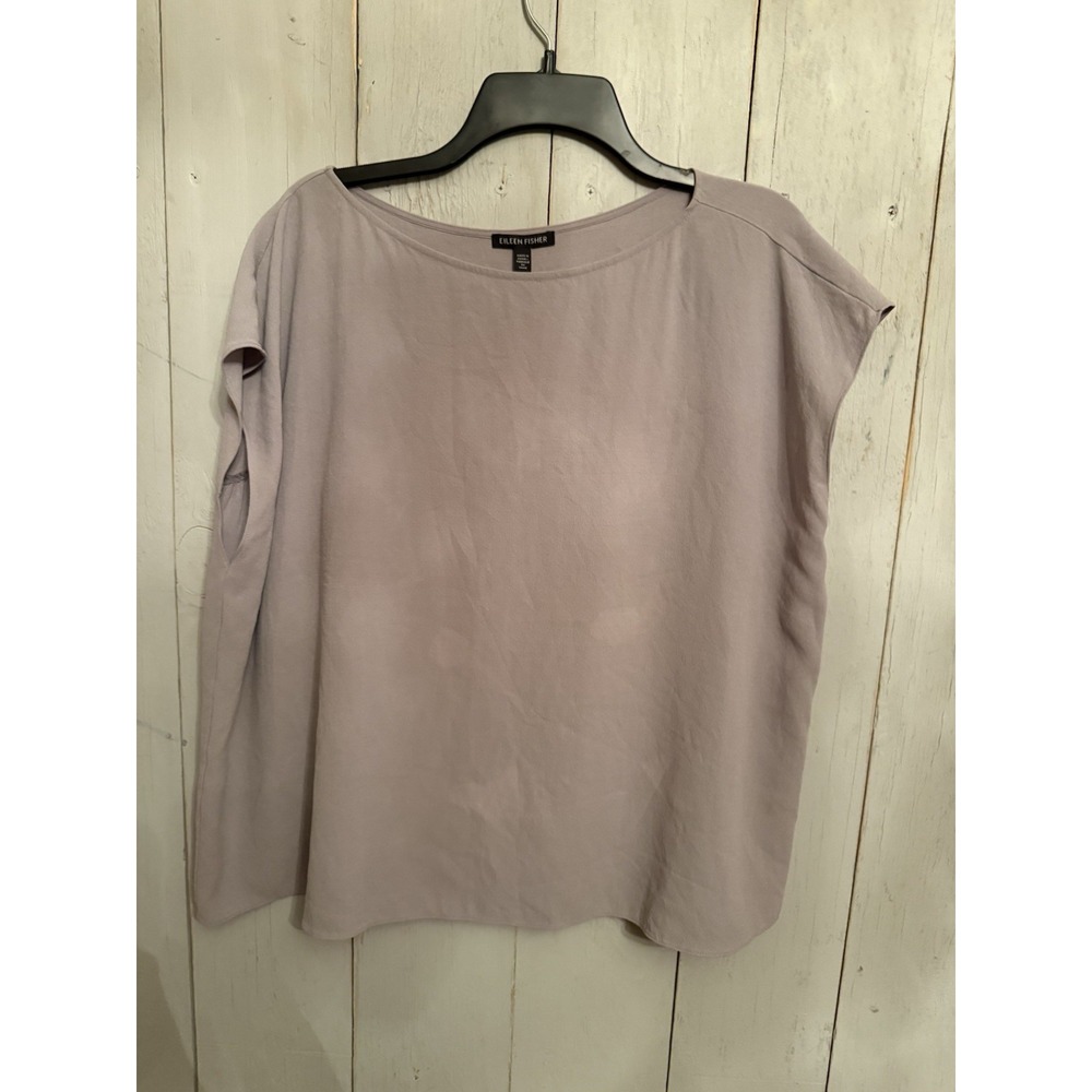 Eileen Fisher Silk Boxy Blouse Top misty lilac Tunic Pull Over New 268$ Lg - Picture 6 of 13